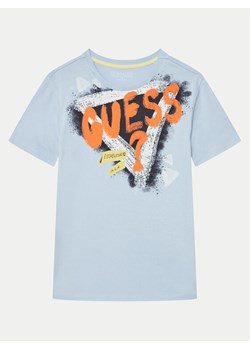 Guess T-Shirt L5GI00 K8HM4 Niebieski Regular Fit ze sklepu MODIVO w kategorii T-shirty chłopięce - zdjęcie 184032104