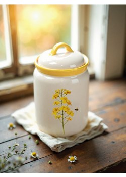 Sinsay - Ceramiczny pojemnik na żywność w stylu cottage - żółty ze sklepu Sinsay w kategorii Pojemniki kuchenne - zdjęcie 184032561