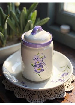 Sinsay - Ceramiczny pojemnik na żywność w stylu cottage - różowy ze sklepu Sinsay w kategorii Pojemniki kuchenne - zdjęcie 184032562
