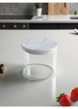 Sinsay - Pojemnik na żywność z pokrywką z nadrukiem marmuru - clear ze sklepu Sinsay w kategorii Pojemniki kuchenne - zdjęcie 184032574
