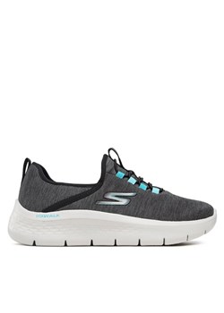 Sneakersy Skechers Go Walk Flex 124956/BLK Szary ze sklepu eobuwie.pl w kategorii Buty sportowe damskie - zdjęcie 184032651