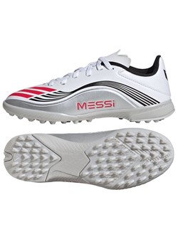 Buty piłkarskie adidas F50 Messi League Jr JP7456 białe ze sklepu ButyModne.pl w kategorii Buty sportowe dziecięce - zdjęcie 184033561