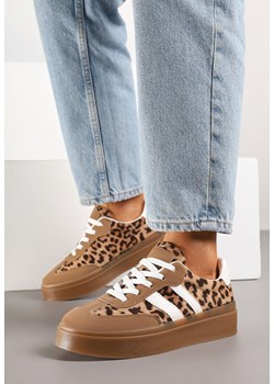Panterkowe Sneakersy na Kauczukowej Podeszwie Ozdobione Paskami Nilimea ze sklepu renee.pl w kategorii Buty sportowe damskie - zdjęcie 184035643