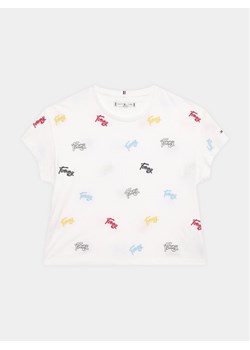 Tommy Hilfiger T-Shirt Allover Critter KG0KG07217 D Biały Relaxed Fit ze sklepu MODIVO w kategorii Bluzki dziewczęce - zdjęcie 184035853