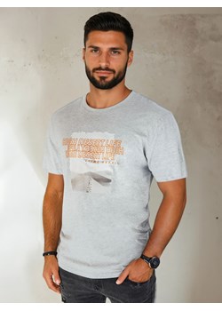 Koszulka męska z nadrukiem szara Dstreet RX5488 ze sklepu DSTREET.PL w kategorii T-shirty męskie - zdjęcie 184037124
