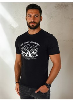 Koszulka męska z nadrukiem czarna Dstreet RX5413 ze sklepu DSTREET.PL w kategorii T-shirty męskie - zdjęcie 184037134