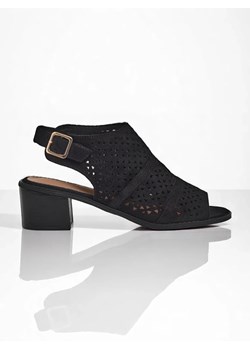 Royalfashion Damskie sandały na niskim słupku ażurowe Elira ze sklepu royalfashion.pl w kategorii Sandały damskie - zdjęcie 184037310