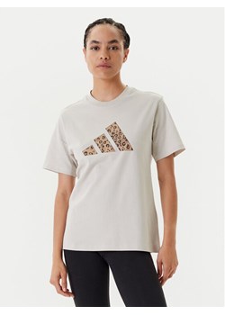 adidas T-Shirt Animal Graphic JM4423 Beżowy Regular Fit ze sklepu MODIVO w kategorii Bluzki damskie - zdjęcie 184038531
