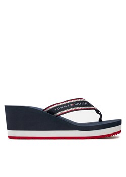 Tommy Hilfiger Japonki Hilfiger Hi Wedge Beach Sandal FW0FW08012 Granatowy ze sklepu MODIVO w kategorii Klapki damskie - zdjęcie 184038532