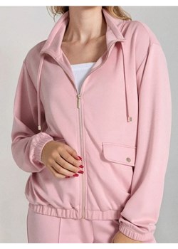 Sinsay - Rozpinana bluza ze stójką soft touch - różowy ze sklepu Sinsay w kategorii Bluzy damskie - zdjęcie 184040531