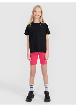 Dziewczęce kolarki dzianinowe 4F 4FJWSS25TTIGF216 - różowe ze sklepu Sportstylestory.com w kategorii Spodenki dziewczęce - zdjęcie 184040851