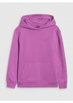 Dziewczęca bluza dresowa nierozpinana bez kaptura 4F 4FJWSS25TSWSF1854 - fioletowa ze sklepu Sportstylestory.com w kategorii Bluzy dziewczęce - zdjęcie 184040860
