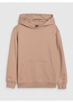 Dziewczęca bluza dresowa nierozpinana bez kaptura 4F 4FJWSS25TSWSF1854 - beżowa ze sklepu Sportstylestory.com w kategorii Bluzy dziewczęce - zdjęcie 184040870