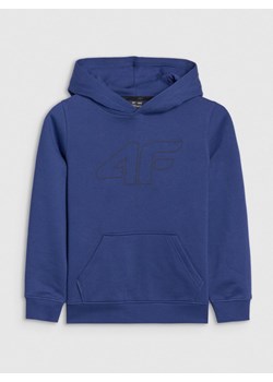 Chłopięca bluza dresowa nierozpinana bez kaptura 4F 4FJWSS25TSWSM1716 - niebieska ze sklepu Sportstylestory.com w kategorii Bluzy chłopięce - zdjęcie 184040912