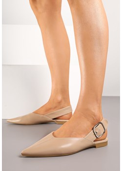Beżowe Sandały Vices Slingback z Paskiem ze Sprzączką Nirarine ze sklepu renee.pl w kategorii Balerinki - zdjęcie 184041000