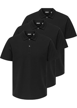 ONLY &amp; SONS Koszulki polo (3 szt.) &quot;Gordon&quot; w kolorze czarnym ze sklepu Limango Polska w kategorii T-shirty męskie - zdjęcie 184041890
