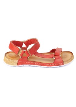 Sandały damskie barefoot-friendly Kallia skórzane czerwone 0782W ze sklepu butyolivier w kategorii Sandały damskie - zdjęcie 184044354