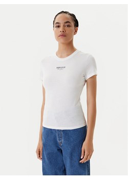 Tommy Jeans T-Shirt Essential DW0DW20913 Biały Slim Fit ze sklepu MODIVO w kategorii Bluzki damskie - zdjęcie 184045662