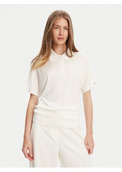 Tommy Hilfiger Polo WW0WW45652 Écru Regular Fit ze sklepu MODIVO w kategorii Bluzki damskie - zdjęcie 184045744