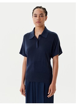 Tommy Hilfiger Polo WW0WW45652 Granatowy Regular Fit ze sklepu MODIVO w kategorii Bluzki damskie - zdjęcie 184045802