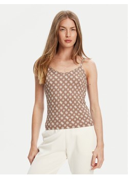 Guess Top V5YP11 MC03W Brązowy Slim Fit ze sklepu MODIVO w kategorii Bluzki damskie - zdjęcie 184045842