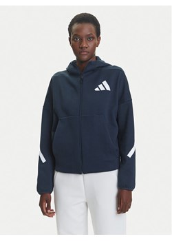 adidas Bluza Z.N.E. JW5320 Granatowy Loose Fit ze sklepu MODIVO w kategorii Bluzy damskie - zdjęcie 184045852