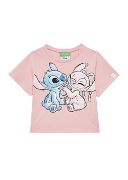 United Colors Of Benetton T-Shirt 35RYG10HQ Różowy Regular Fit ze sklepu MODIVO w kategorii Bluzki dziewczęce - zdjęcie 184048890