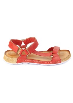 Olivier Sandały damskie barefoot-friendly Kallia skórzane czerwone 0782W ze sklepu ButyModne.pl w kategorii Sandały damskie - zdjęcie 184049552