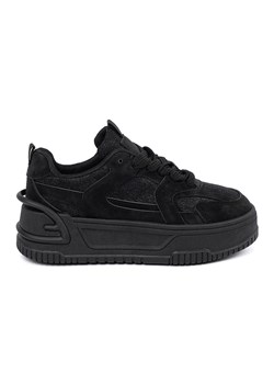 Shelvt Sneakersy damskie z koronką czarne ze sklepu ButyModne.pl w kategorii Buty sportowe damskie - zdjęcie 184049621