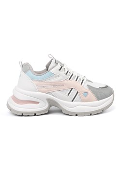 Shelvt Pastelowe buty sportowe damskie na platformie różowe ze sklepu ButyModne.pl w kategorii Buty sportowe damskie - zdjęcie 184049624