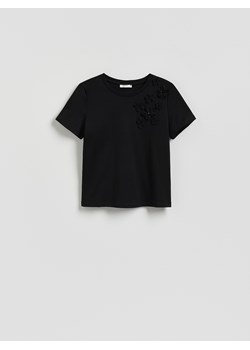 Reserved - T-shirt oversize z aplikacjami - czarny ze sklepu Reserved w kategorii Bluzki damskie - zdjęcie 184050591