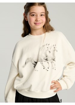 Sinsay - Bluza z motywem koni - kremowy ze sklepu Sinsay w kategorii Bluzy dziewczęce - zdjęcie 184051172