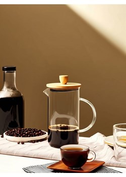 Sinsay - Zaparzacz do herbaty typu French Press z bambusowymi elementami - clear ze sklepu Sinsay w kategorii Dzbanki i zaparzacze - zdjęcie 184054564