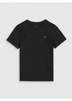 Chłopięcy t-shirt basic 4F 4FJWSS25TTSHM2178 - czarny ze sklepu Sportstylestory.com w kategorii T-shirty chłopięce - zdjęcie 184054860