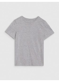 Chłopięcy t-shirt basic 4F 4FJWSS25TTSHM2178 - szary ze sklepu Sportstylestory.com w kategorii T-shirty chłopięce - zdjęcie 184054884
