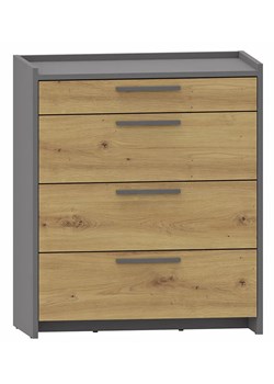Duża komoda z 4 szufladami dąb artisan + antracyt P5-R31 ze sklepu Edinos.pl w kategorii Komody - zdjęcie 184055003