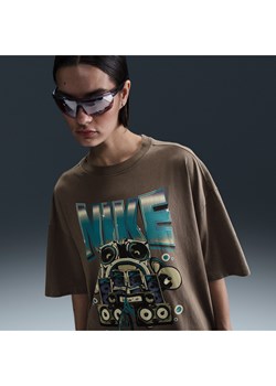Damski T-shirt z krótkim rękawem o kroju oversize Nike Sportswear - Brązowy ze sklepu Nike poland w kategorii Bluzki damskie - zdjęcie 184055672