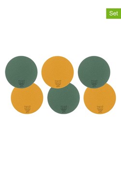 Björn Dwustronne podstawki (6 szt.) w kolorze musztardowo-zielonym - 13 x 11 cm ze sklepu Limango Polska w kategorii Akcesoria kuchenne - zdjęcie 184056373
