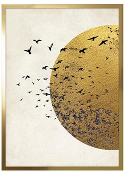 Ars Longa Druk artystyczny &quot;Bird against the golden sun&quot; w ramce - 70 x 50 cm ze sklepu Limango Polska w kategorii Obrazy - zdjęcie 184056631