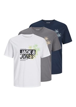 Jack &amp; Jones Koszulki (3 szt.) &quot;Jaxon&quot; w kolorze szaro-biało-granatowym ze sklepu Limango Polska w kategorii T-shirty męskie - zdjęcie 184057202