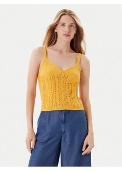 United Colors Of Benetton Top 101TDH01B Żółty Slim Fit ze sklepu MODIVO w kategorii Bluzki damskie - zdjęcie 184058133