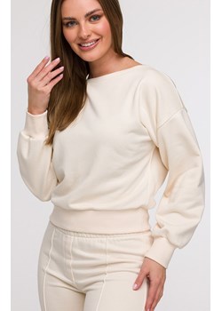Bluza damska z otwartymi plecami waniliowa B293, Kolor waniliowy, Rozmiar L, BeWear ze sklepu Primodo w kategorii Bluzy damskie - zdjęcie 184061432