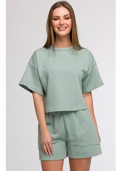 Bluza damska oversize z krótkimi rękawami miętowa B294, Kolor miętowy, Rozmiar 2XL/3XL, BeWear ze sklepu Primodo w kategorii Bluzki damskie - zdjęcie 184061452