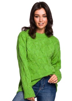 Zielony sweter damski BK038, Kolor zielony, Rozmiar S/M, BE Knit ze sklepu Primodo w kategorii Swetry damskie - zdjęcie 184061521