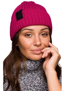 BK059 czapka z naszywką, Kolor fuksja, Rozmiar uniwersalny, BE Knit ze sklepu Primodo w kategorii Czapki zimowe damskie - zdjęcie 184061561