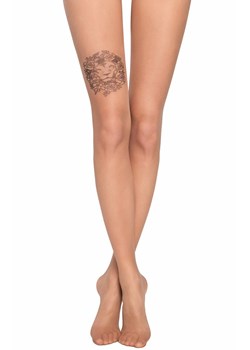 Rajstopy ze wzorem tatuażu 20 DEN Tattoo Lion, Kolor brązowy, Rozmiar 2, Conte ze sklepu Primodo w kategorii Rajstopy - zdjęcie 184063052
