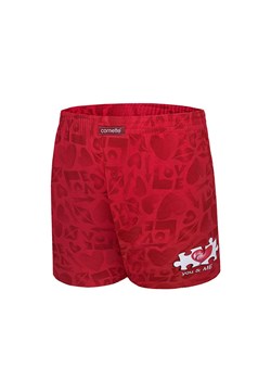 Męskie bokserki na walentynki luźne You &amp; me 2 015/09, Kolor czerwony, Rozmiar S, Cornette ze sklepu Primodo w kategorii Majtki męskie - zdjęcie 184063343