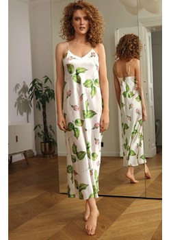 Flowers koszula nocna długa DK-HI 007, Kolor ecru-zielony, Rozmiar M, DKaren ze sklepu Primodo w kategorii Koszule nocne - zdjęcie 184063573