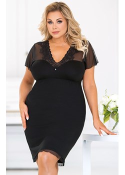 Ivana koszula nocna z krótkim rękawem plus size, Kolor czarny, Rozmiar 3XL, Donna ze sklepu Primodo w kategorii Koszule nocne - zdjęcie 184064920