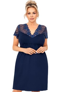 Damska koszula nocna plus size granatowa Livia, Kolor granatowy, Rozmiar 3XL, Donna ze sklepu Primodo w kategorii Koszule nocne - zdjęcie 184064980
